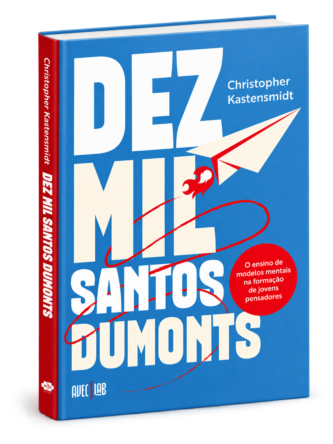 Renderização 3D do livro Dez Mil Santos Dumonts, de Christopher Kastensmidt