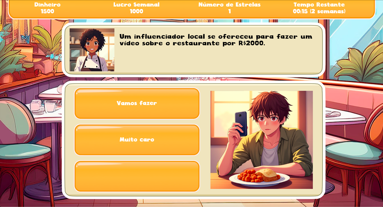 Captura de tela do jogo Decisões Deliciosas